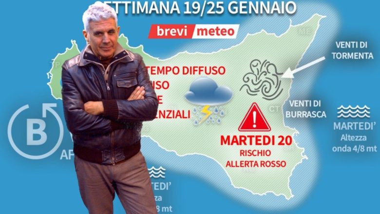 Allerta meteo, maltempo ancora più aggressivo martedì 20 gennaio. L’esperto al QdS: “Domani la giornata più difficile”