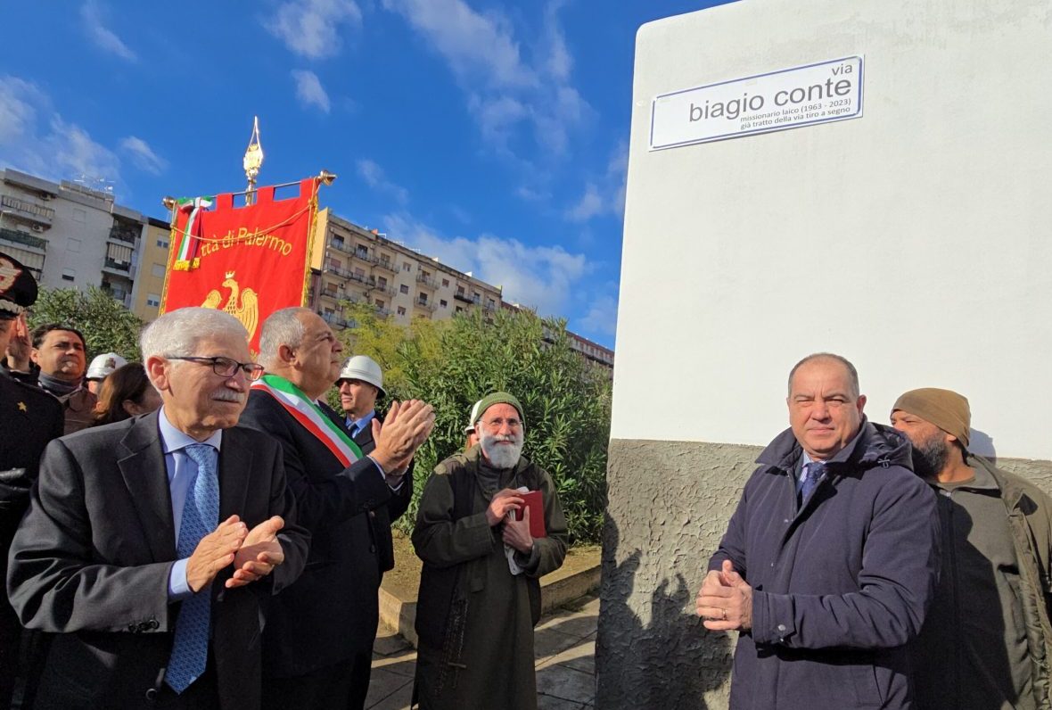 Palermo, intitolata una parte di via Tiro a Segno a Biagio Conte: “Legame indissolubile”