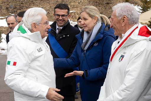 Milano-Cortina, Mattarella assiste a super G femminile su pista Tofane