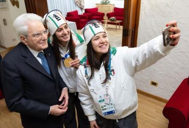Mattarella “talismano” a Cortina, “le medaglie sono degli atleti”