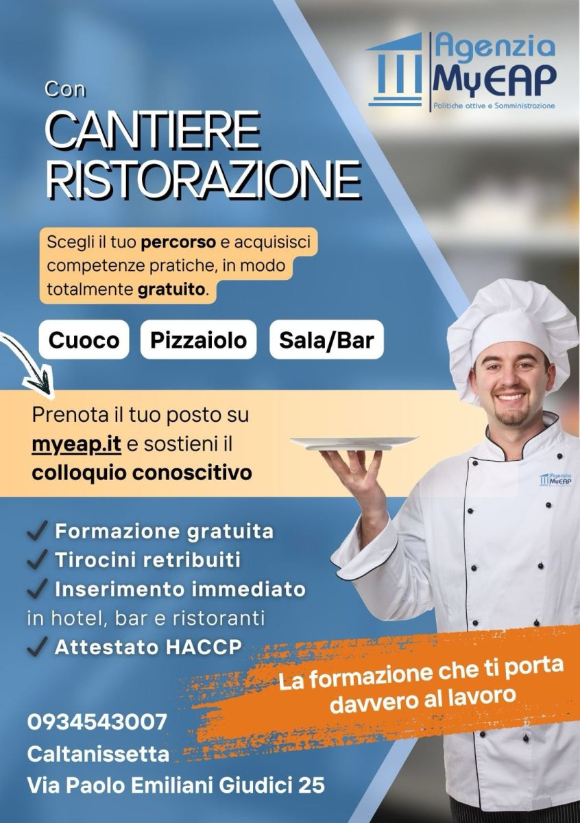 Cantiere Ristorazione: c’è ancora tempo per iscriversi al percorso formativo gratuito di MyEAP Cantiere Ristorazione: c’è ancora tempo per iscriversi al percorso formativo gratuito di MyEAP