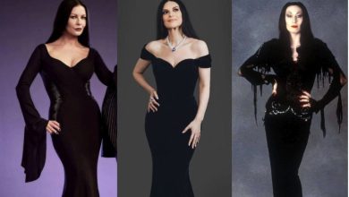 Sanremo 2026, Laura Pausini “dark edition”: scende le scale e il web “vede” Morticia Addams