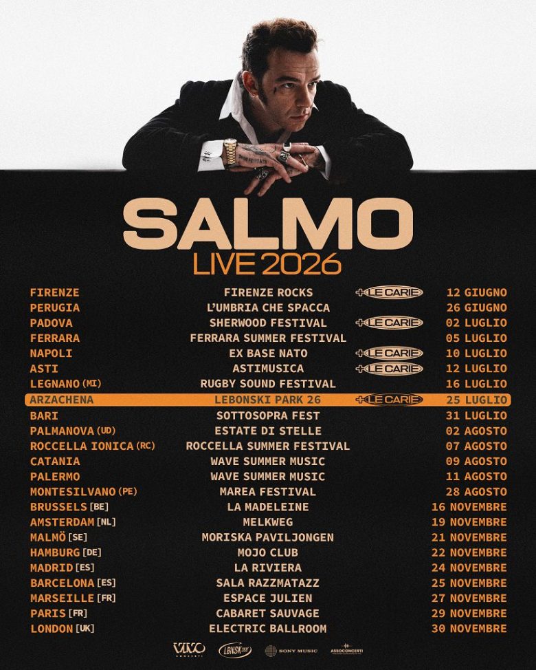 Salmo torna dal vivo in Europa, 9 date nelle principali città