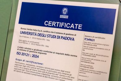 Università di Padova unico Ateneo con certificazione Uni Iso 20121
