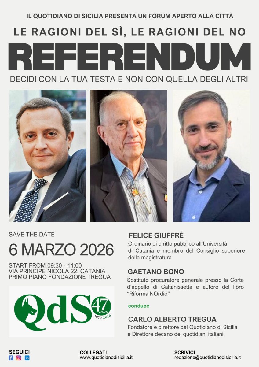 Referendum giustizia, il QdS ospita il forum “Le ragioni del Sì e del No” Referendum giustizia, il QdS ospita il forum “Le ragioni del Sì e del No”
