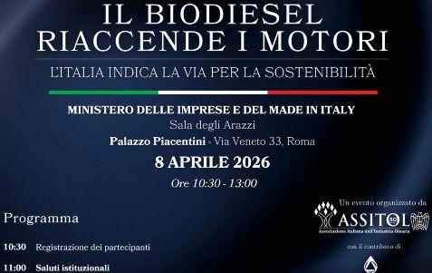 Biodiesel, Italia leader con 800mila tonnellate e tecnologia B100