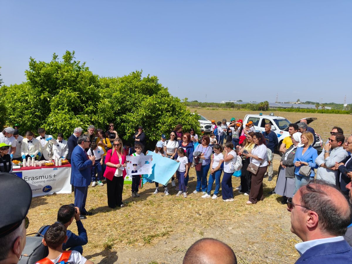 FOTO | Dall’agrumeto confiscato alla mafia una giornata di solidarietà e legalità per 100 alunni catanesi