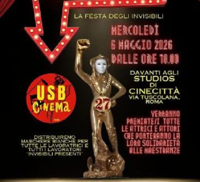”Contro David”: la protesta lavoratori cinema a premiazione Cinecittà