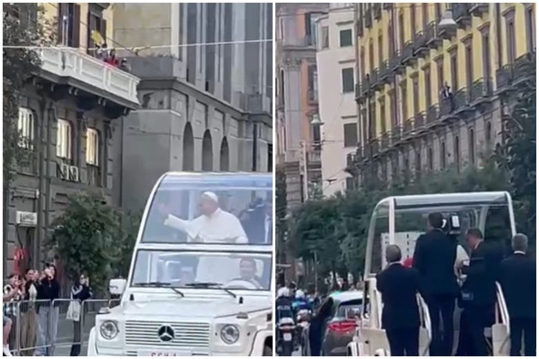 VIDEO | Folla di fedeli accoglie Papa Leone a Napoli
