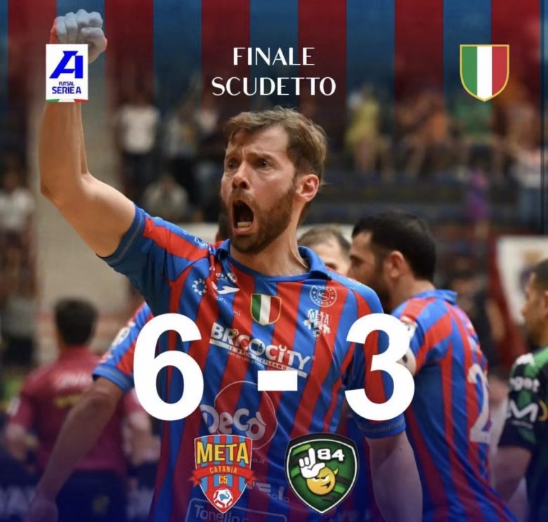 Futsal, la Meta Catania risponde a L84 Torino: 6-3 in gara 2, lo scudetto si assegnerà martedì