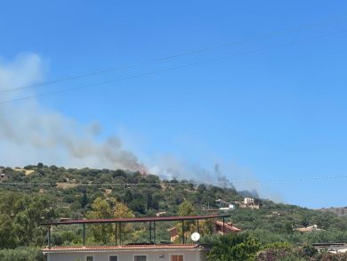 Incendio in corso nel Palermitano, sul posto i Vigili del Fuoco
