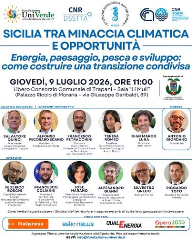 Fondazione Univerde: Sicilia tra minaccia climatica e opportunità.