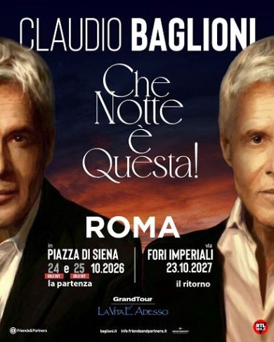 Musica, Baglioni: sold out anche seconda data del 25 ottobre a Roma