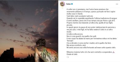 Fedez sui social: “I medici mi hanno detto di fermarmi”