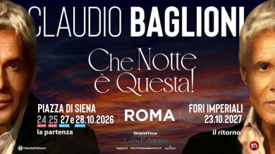 Claudio Baglioni fa poker di live a Roma, aggiunte due date