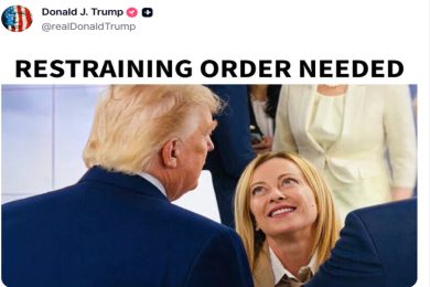 “Serve un ordine restrittivo”, Trump attacca la premier Meloni con un nuovo meme
