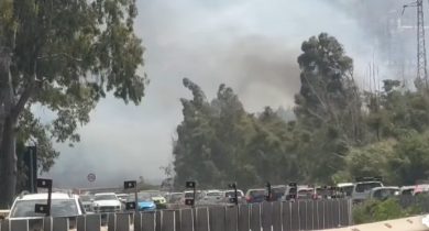Incendio sull’A19 nella zona di Termini Imerese, traffico bloccato in direzione Catania