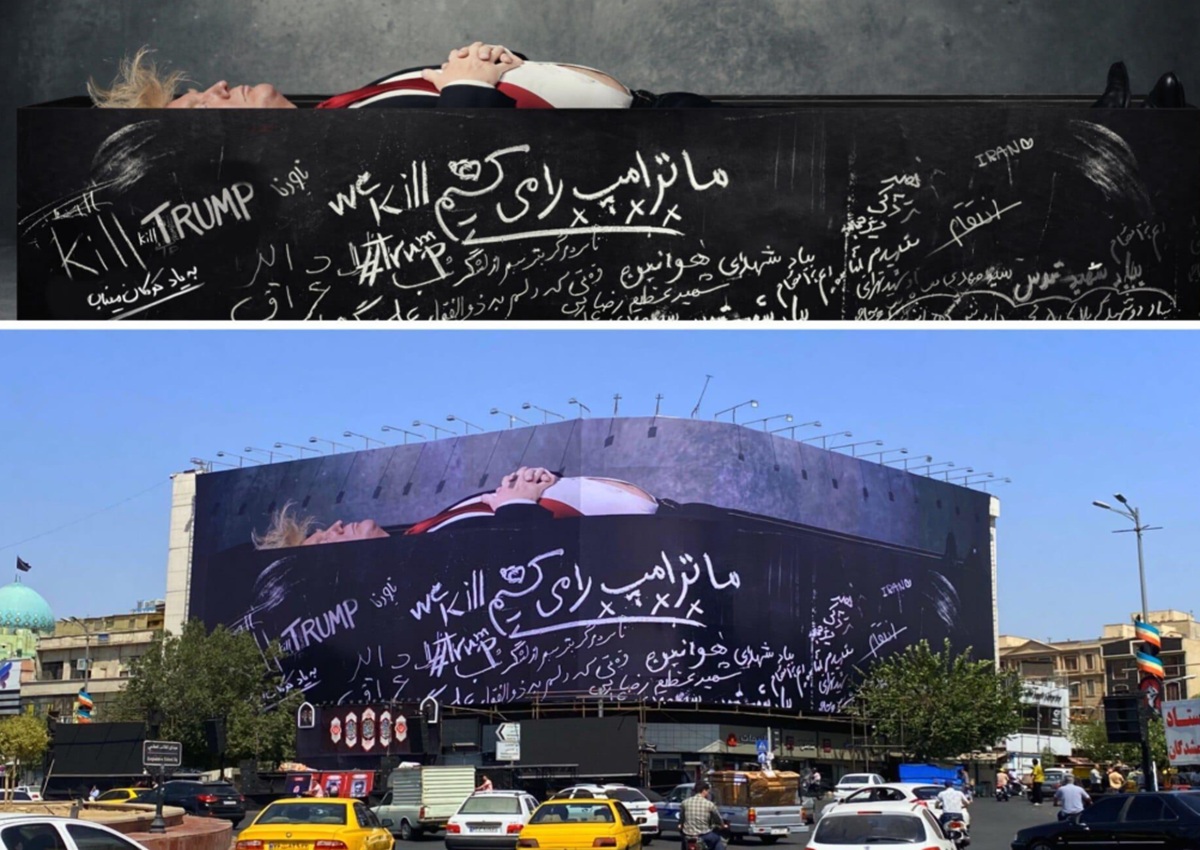 Trump in una bara, murale in Iran - Adnkronos, 15 luglio 2026