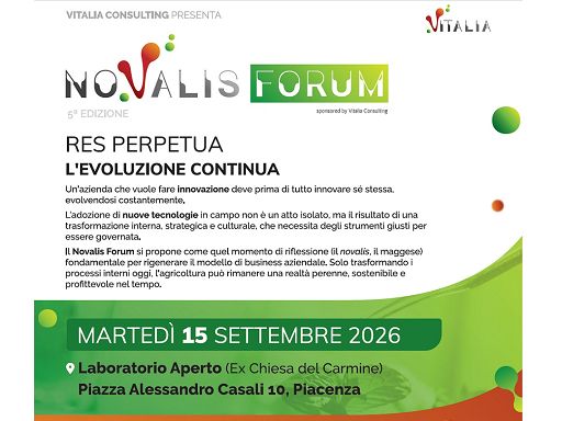 Agroalimentare: al via 5a edizione del Novalis Forum Res Perpetua