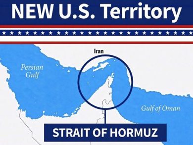 Trump pubblica mappa di Hormuz: “Nuovo territorio statunitense”