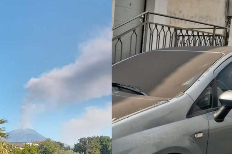 Da Pedara a Belpasso, strade invase dalla cenere dell’Etna: i Comuni agiscono contro i disagi, la situazione