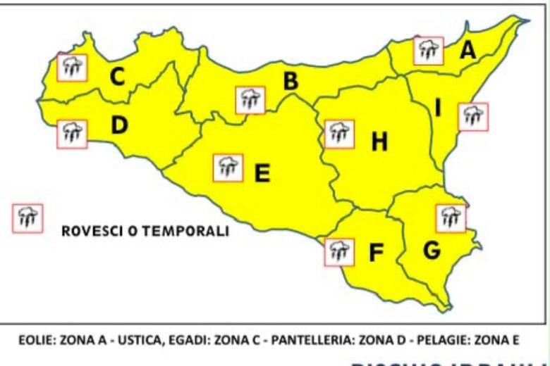 Temporali e instabilità nell’Isola: diramata l’allerta gialla su tutto il territorio regionale