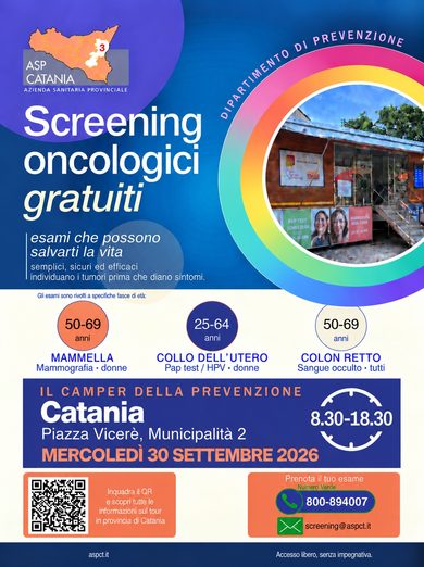 Prevenzione tumori in piazza a Catania, screening gratuiti nel camper dell’Asp