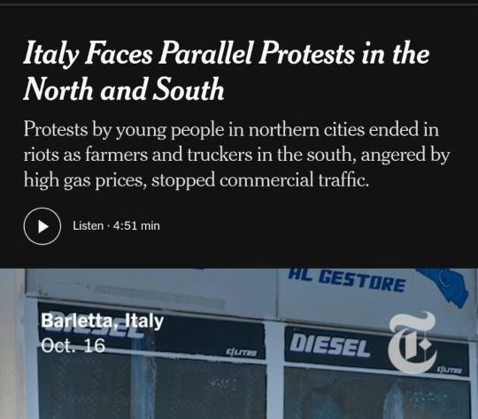 La protesta gentile del Sud fa rumore all’estero, lo sciopero degli autotrasportatori nei media di tutto il mondo