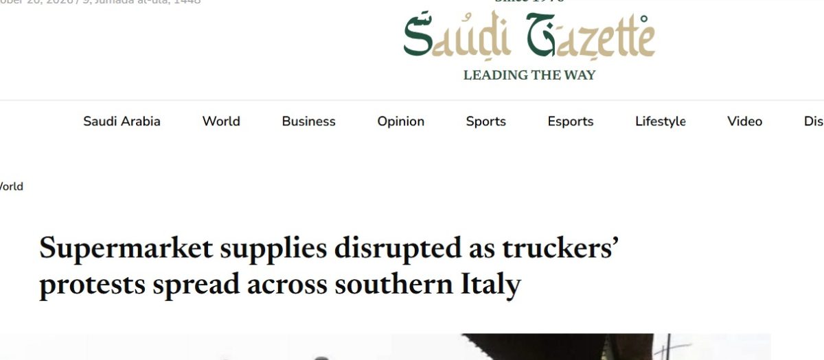 La protesta gentile del Sud fa rumore all’estero, lo sciopero degli autotrasportatori nei media di tutto il mondo