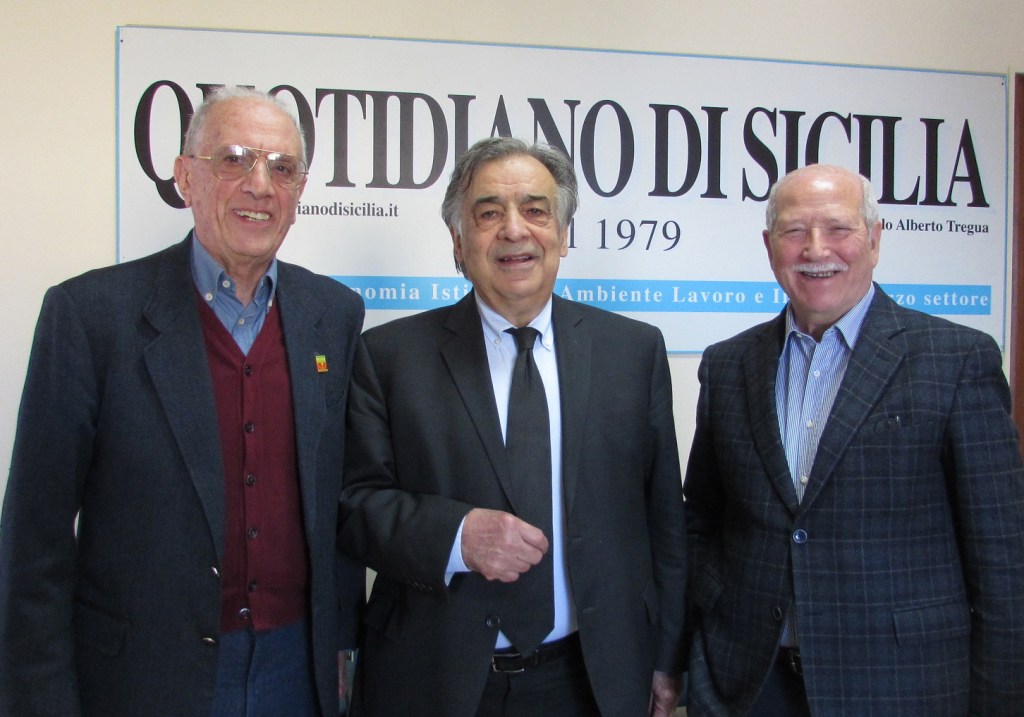 Leoluca Orlando con Carlo Alberto Tregua e Filippo Anastasi
