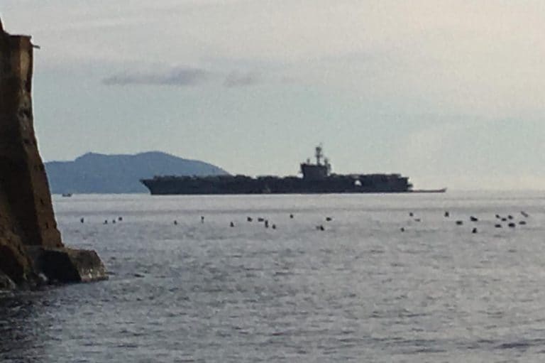 The USS George HW Bush aircraft carrier has arrived in the Gulf