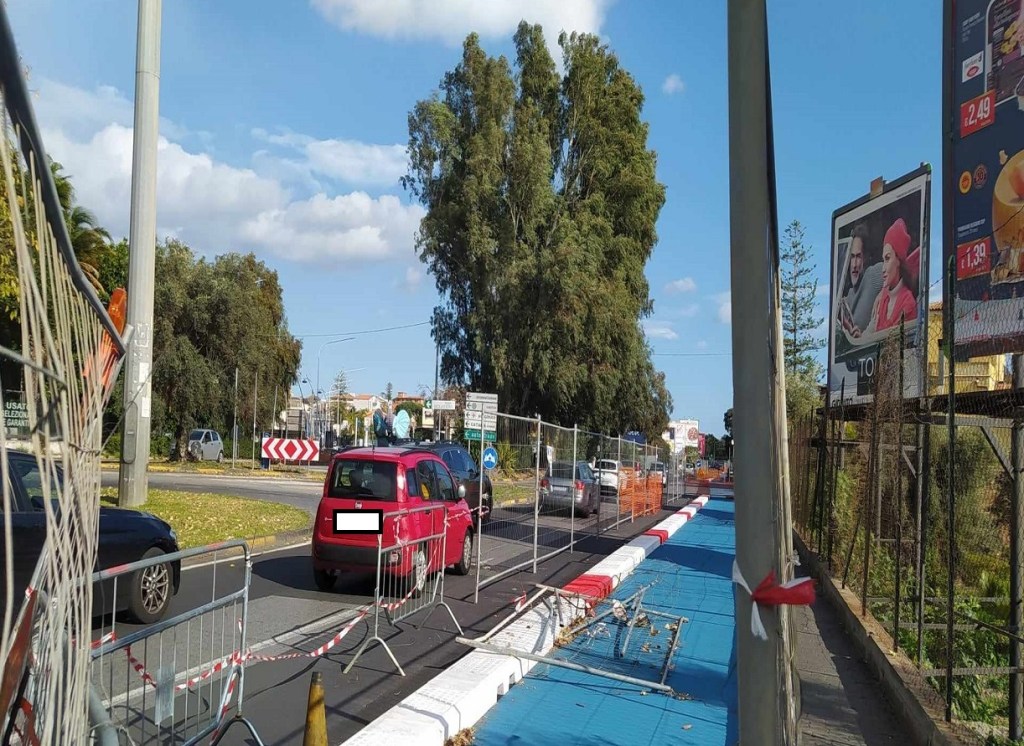 Lavori per la pista ciclabile di Ognina - QdS, Giuliano Spina