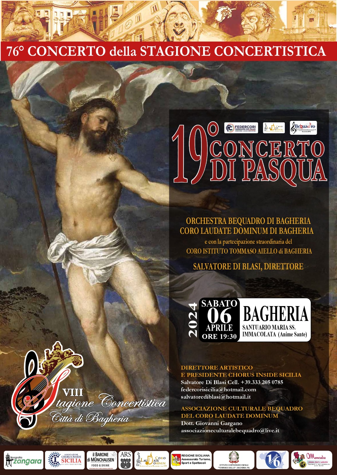 Locandina del concerto di Pasqua di Bagheria